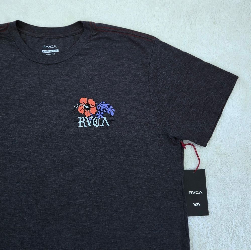 RVCA🏄♂️ "Floral Park" Vintage Dye Slim Fit Graphic Tee👕 - NWT - Picture 12 of 16